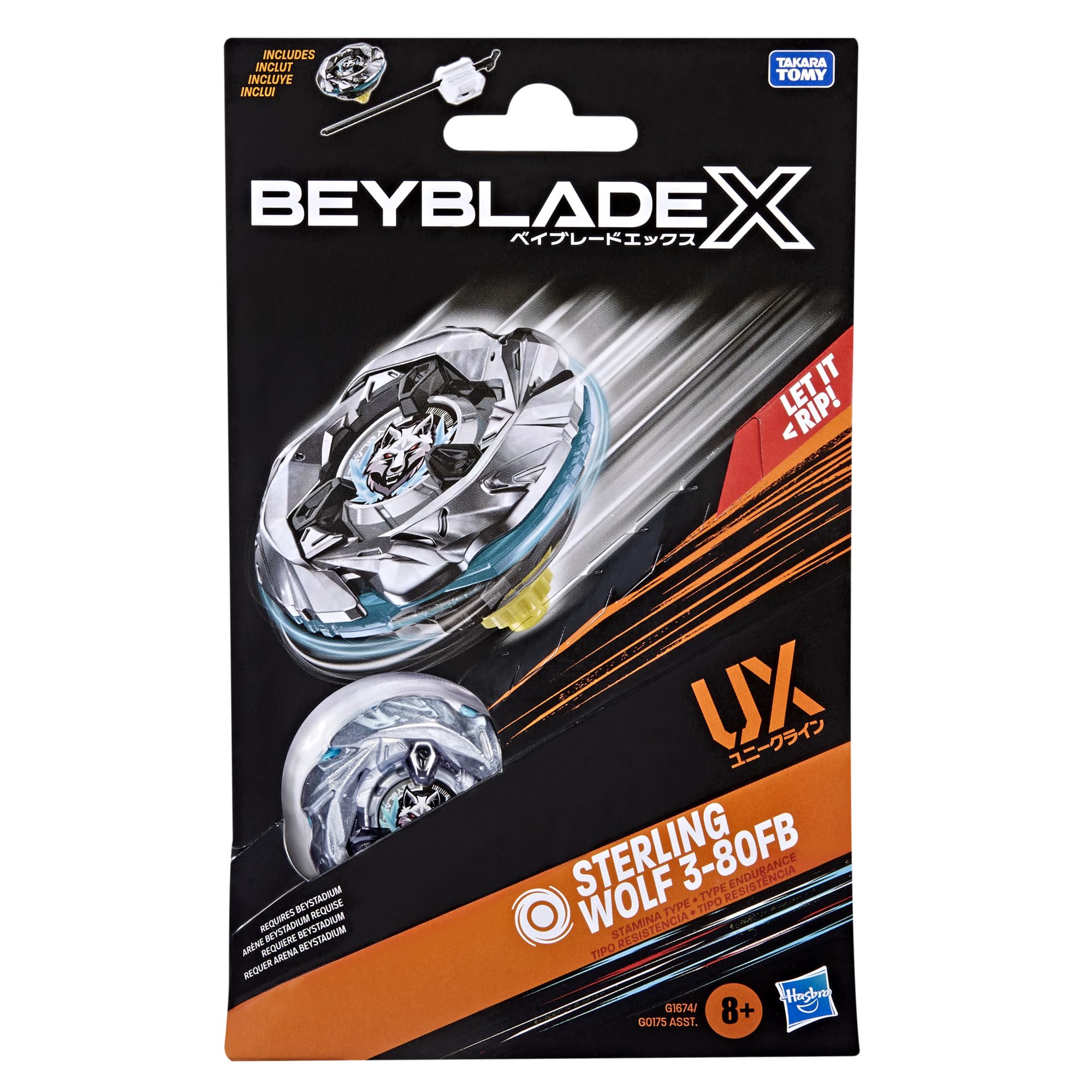 Beyblade X die-cast blade and launcher highlight premium parts.