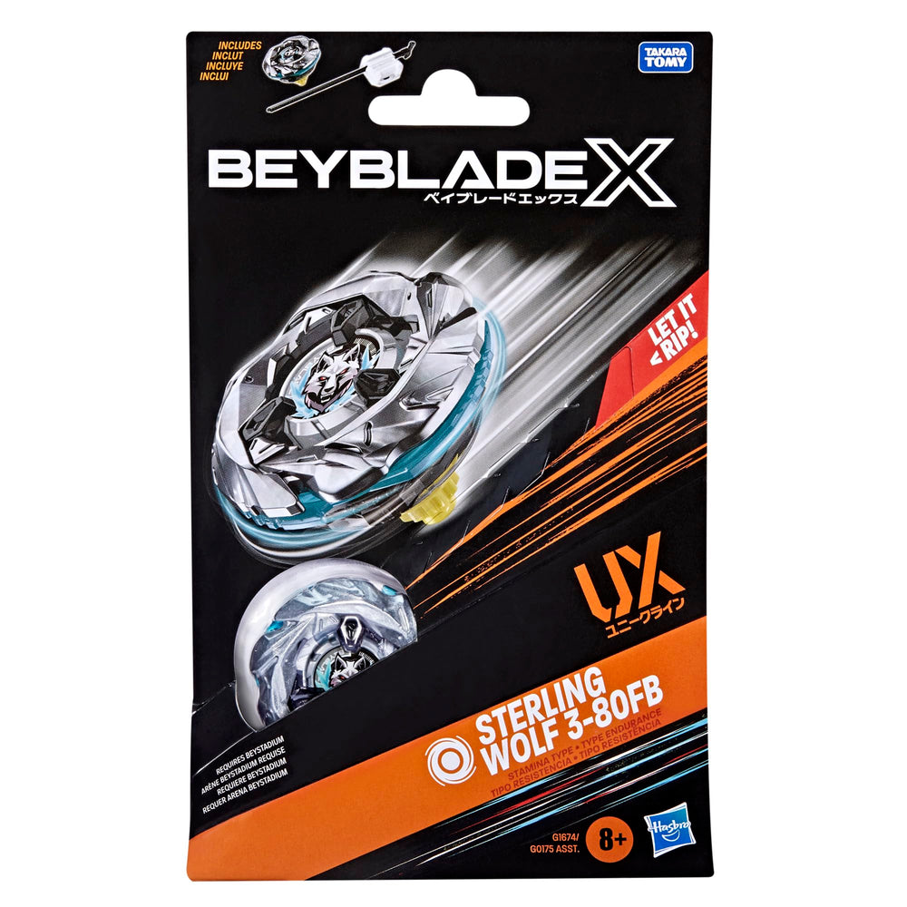 Beyblade X die-cast blade and launcher highlight premium parts.