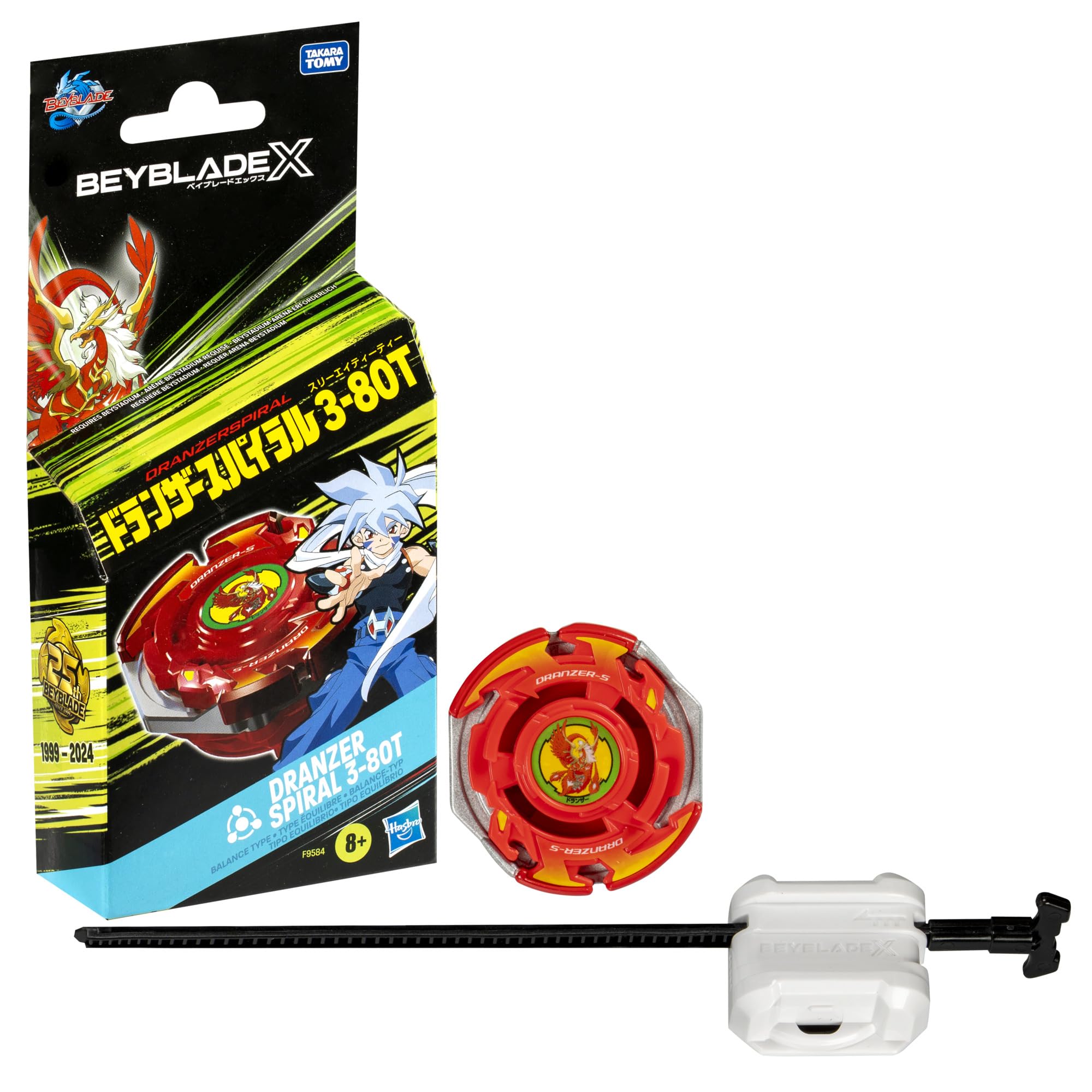 Beyblade X Dranzer Spiral 3-80T right-spin top in red ready for balanced battles.