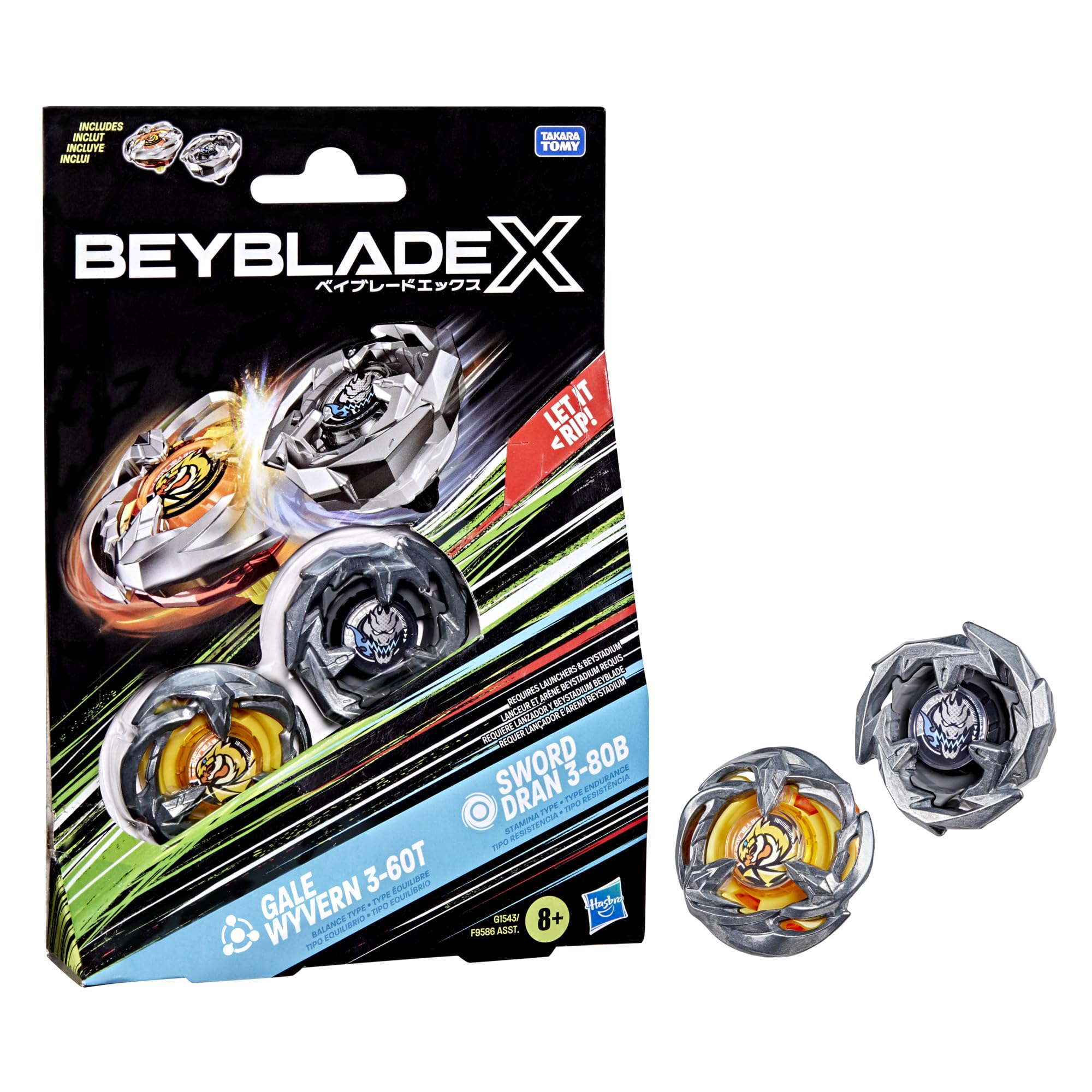 Beyblade X Gale Wyvern 3-60T top in fast-paced battle action