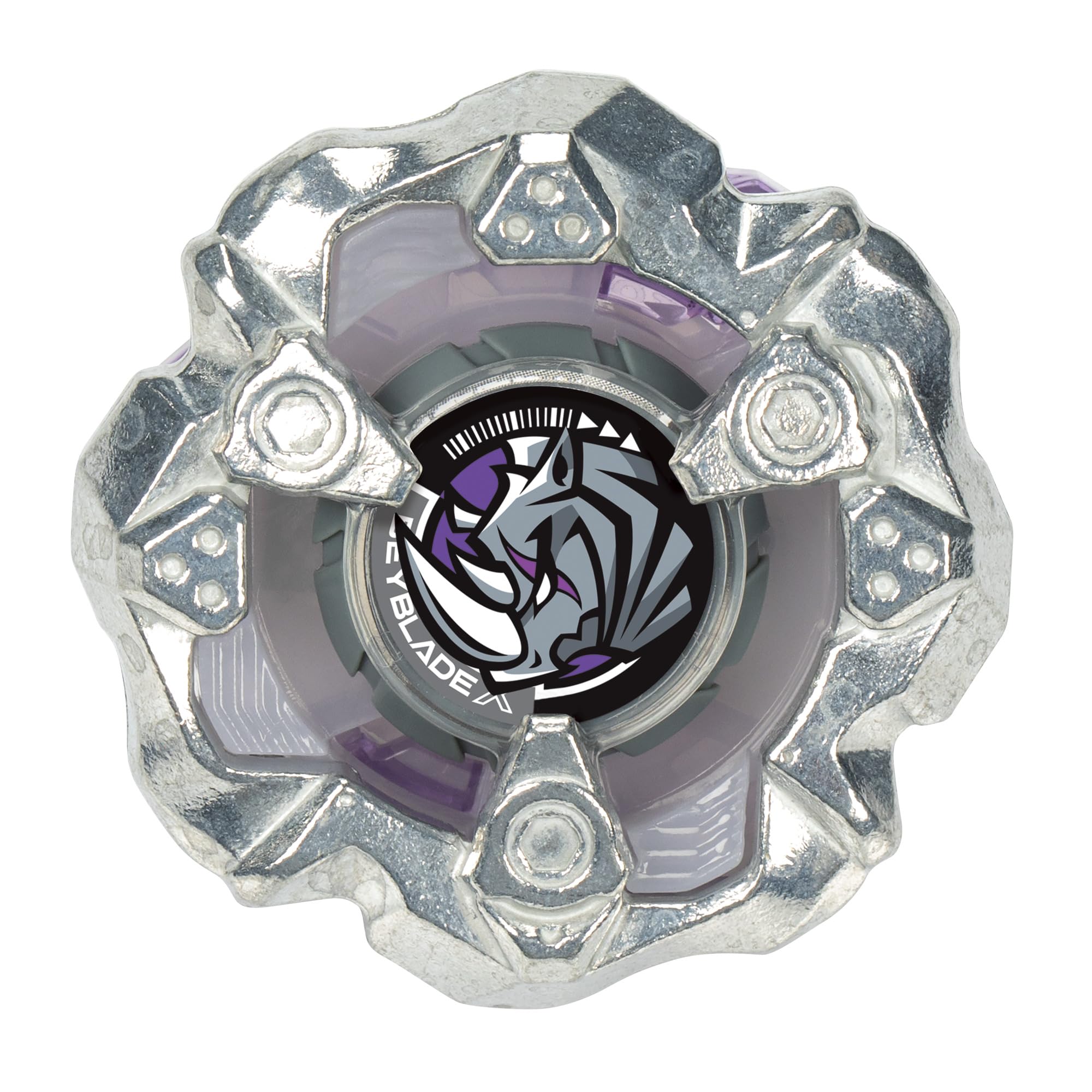 Beyblade X Horn Rhino components laid out for customization and strategy