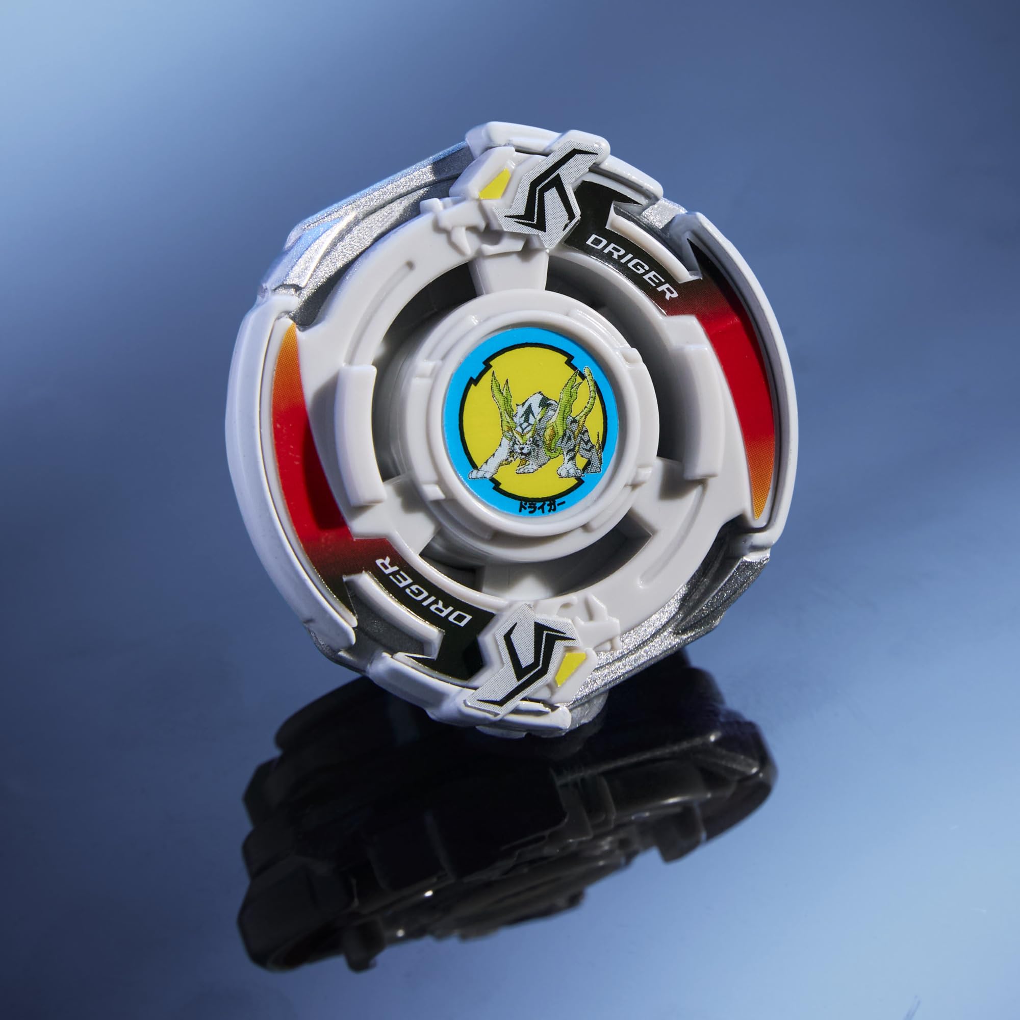 Beyblade X interchangeable blade for quick on-the-fly customization.