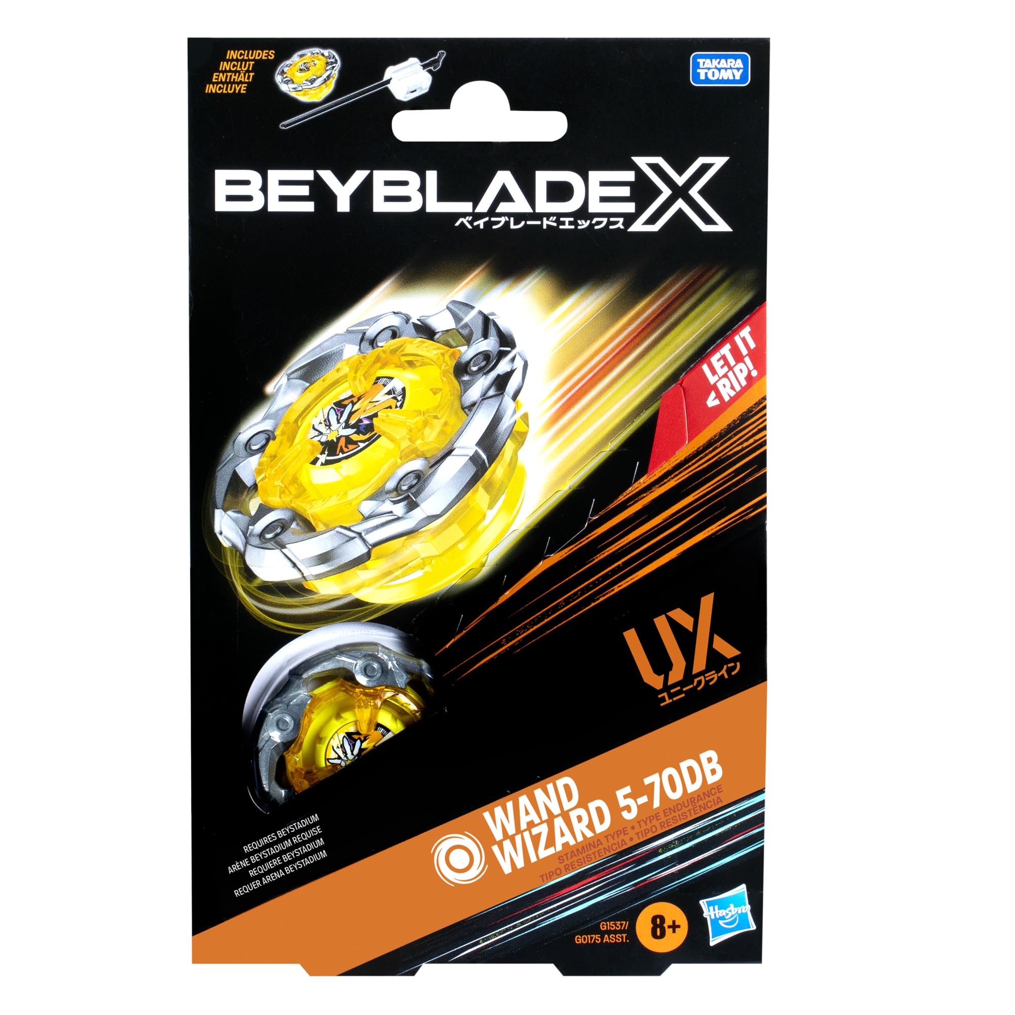 Beyblade X interchangeable blades and bits enable quick customizations on the go.