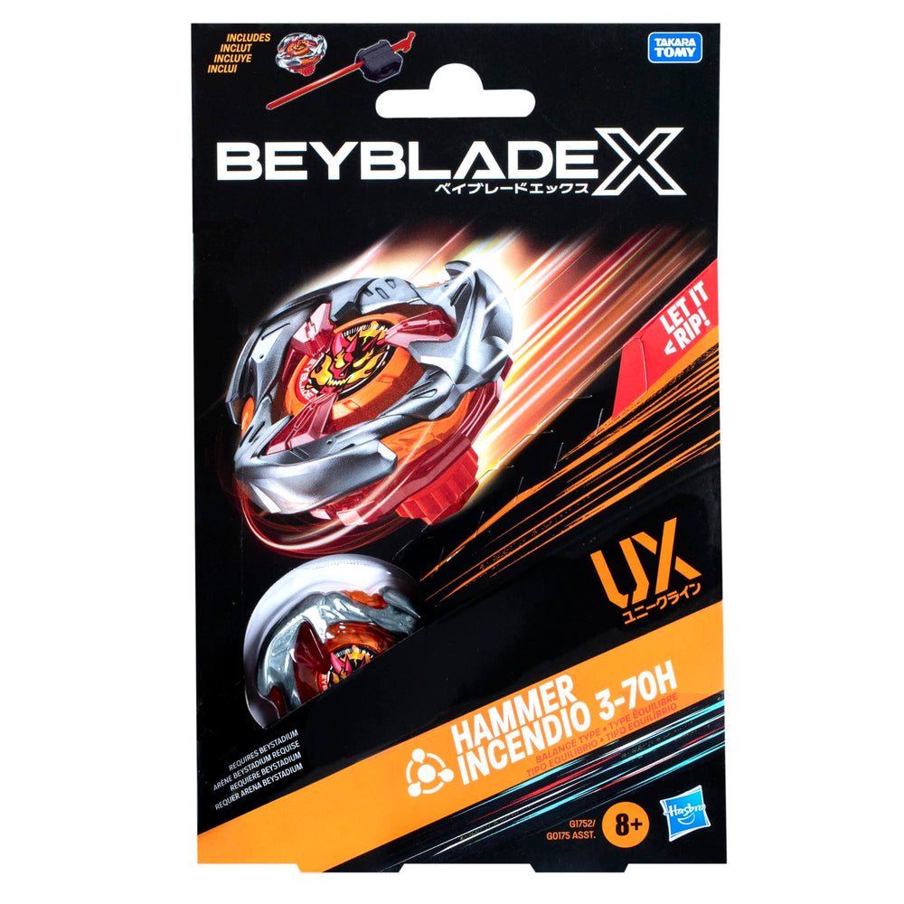 Beyblade X interchangeable blades enable versatile battles.