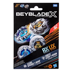 Interchangeable die-cast blades for Beyblade X top customization and balance.