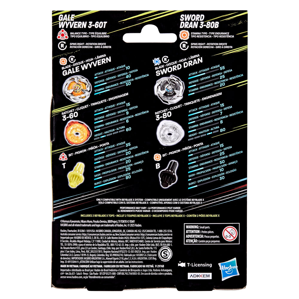 Beyblade X interchangeable parts showing customization options