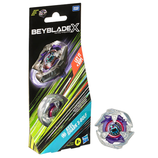 Beyblade X Keel Shark top ready for high-speed battles.