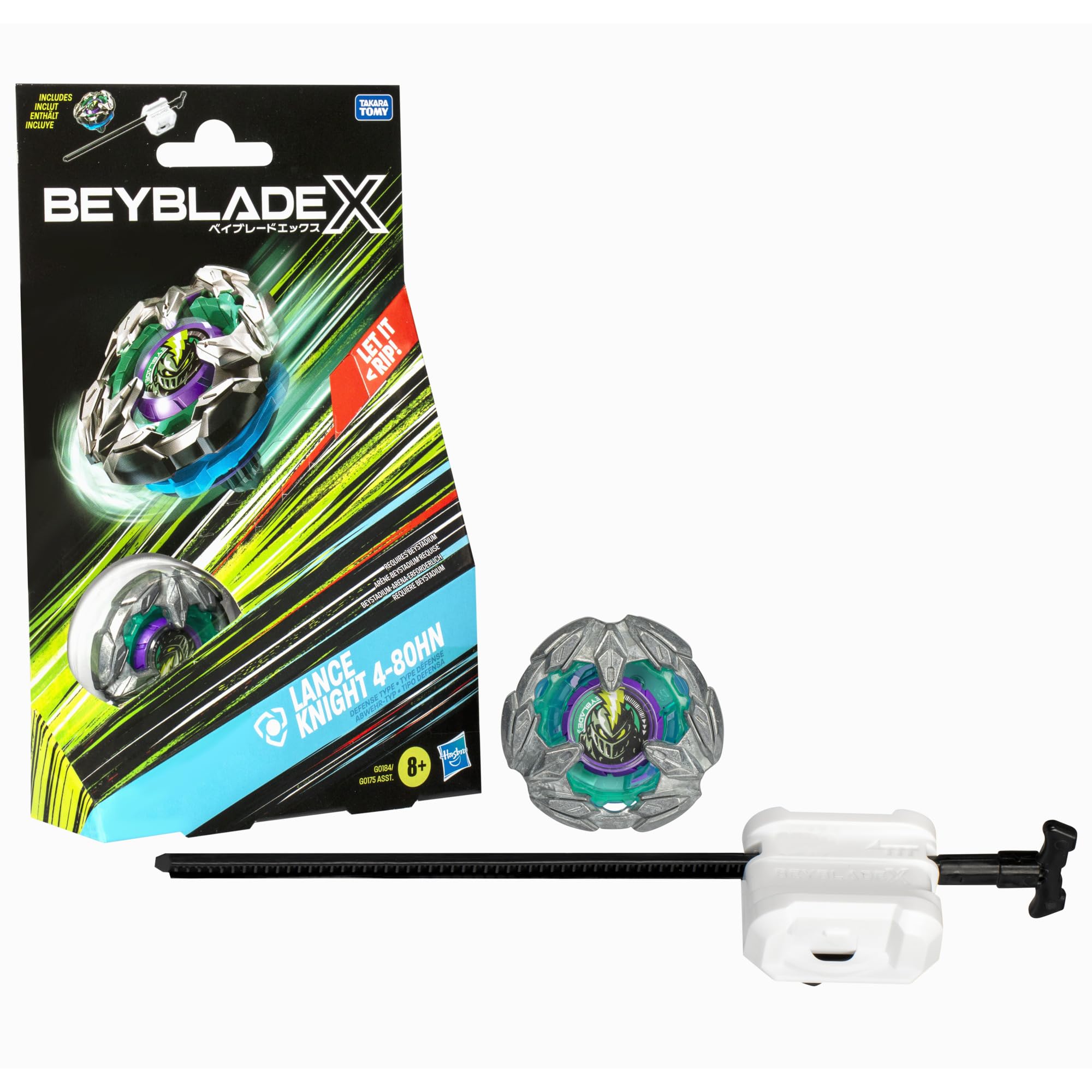 Beyblade X Lance Knight 4-80HN top ready for defense battles in action