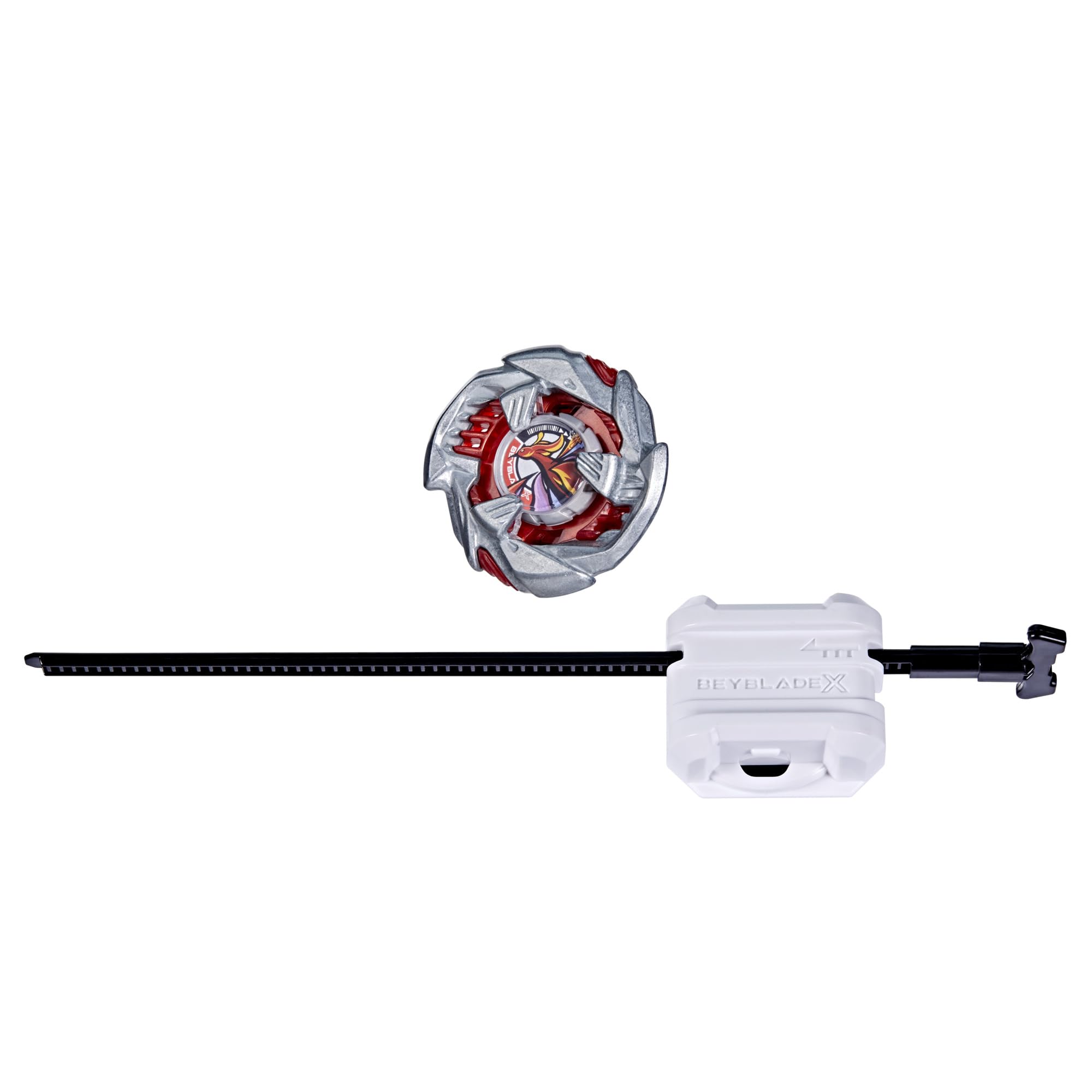 Beyblade X launcher shown with quick-assembly features for fast setup.