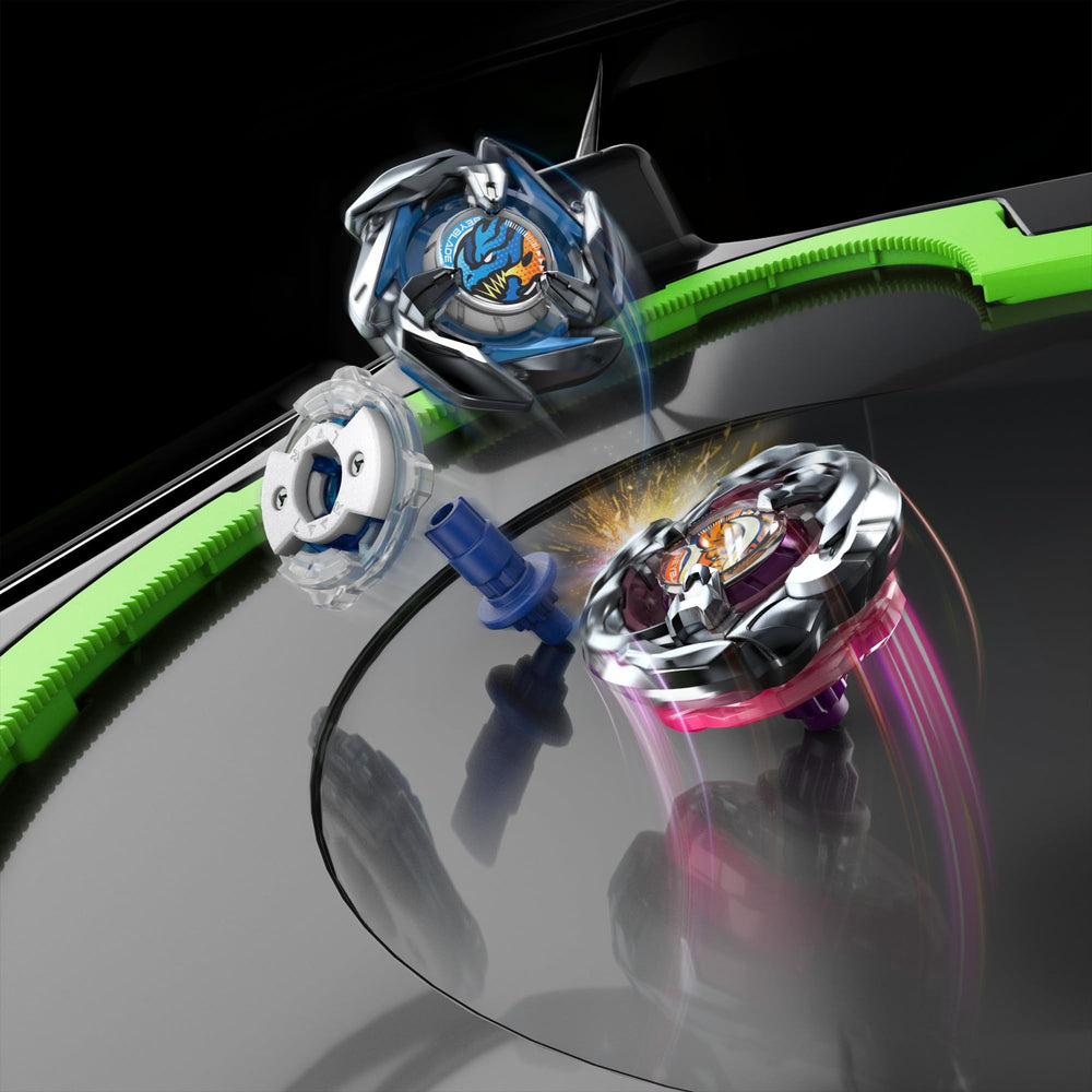 Beyblade X Second Launcher with Ripcord supports two-player battles.