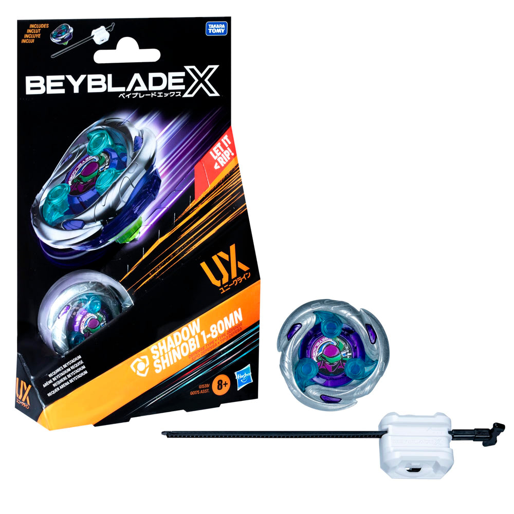 Beyblade X Shadow Shinobi top with defense blades ready for parries