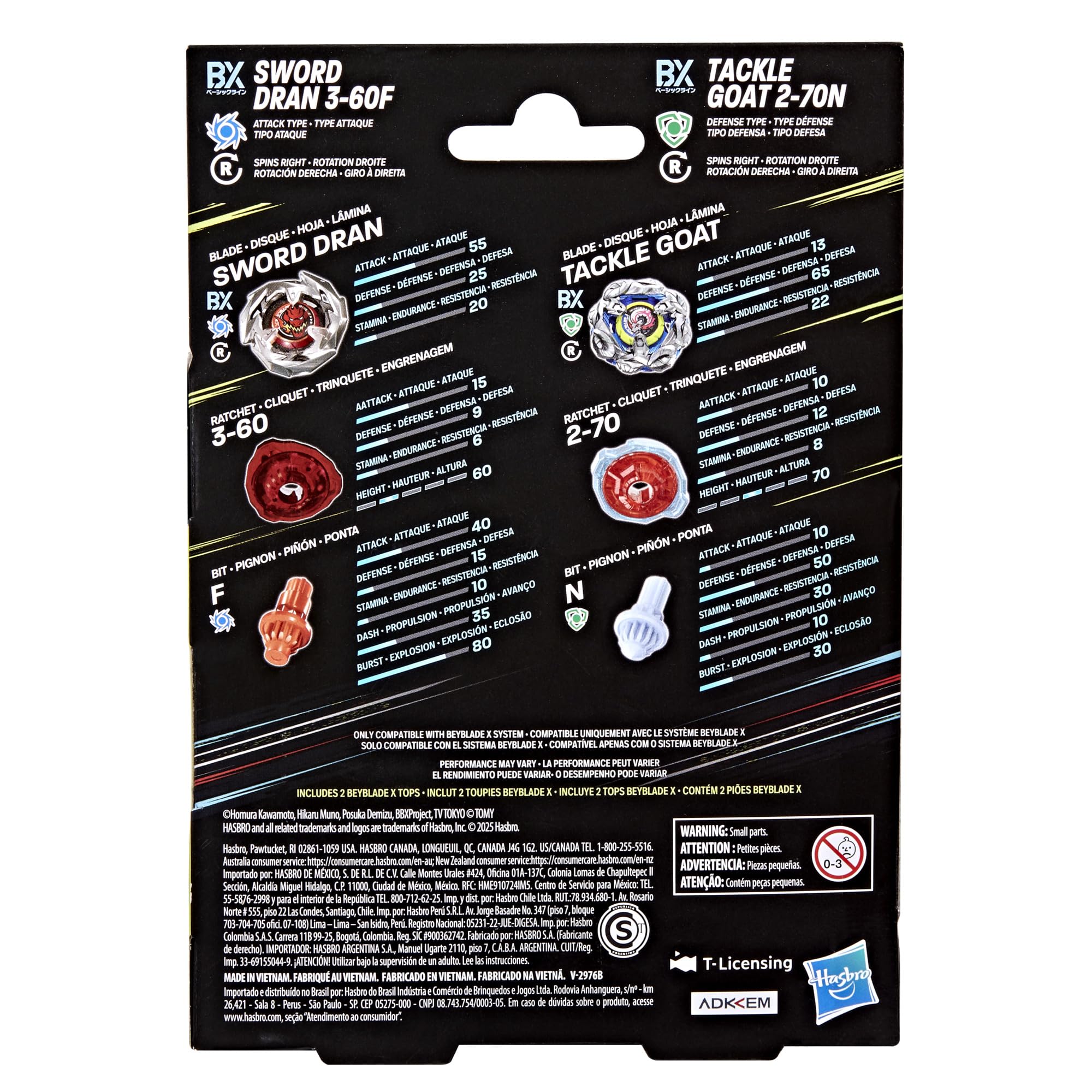 Beyblade X Sword Dran 3-60F top in attack mode for bold clashes.