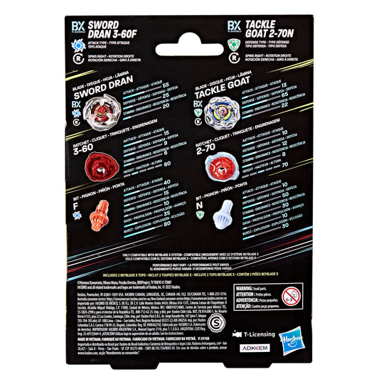 Beyblade X Sword Dran 3-60F top in attack mode for bold clashes.