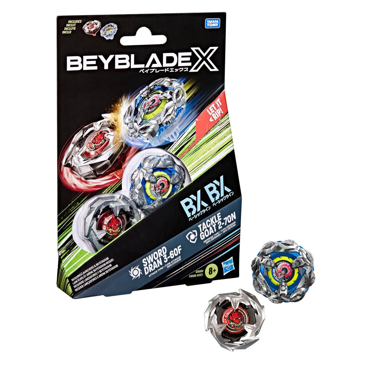 Beyblade X Tackle Goat 2-70N top in action for defensive play.