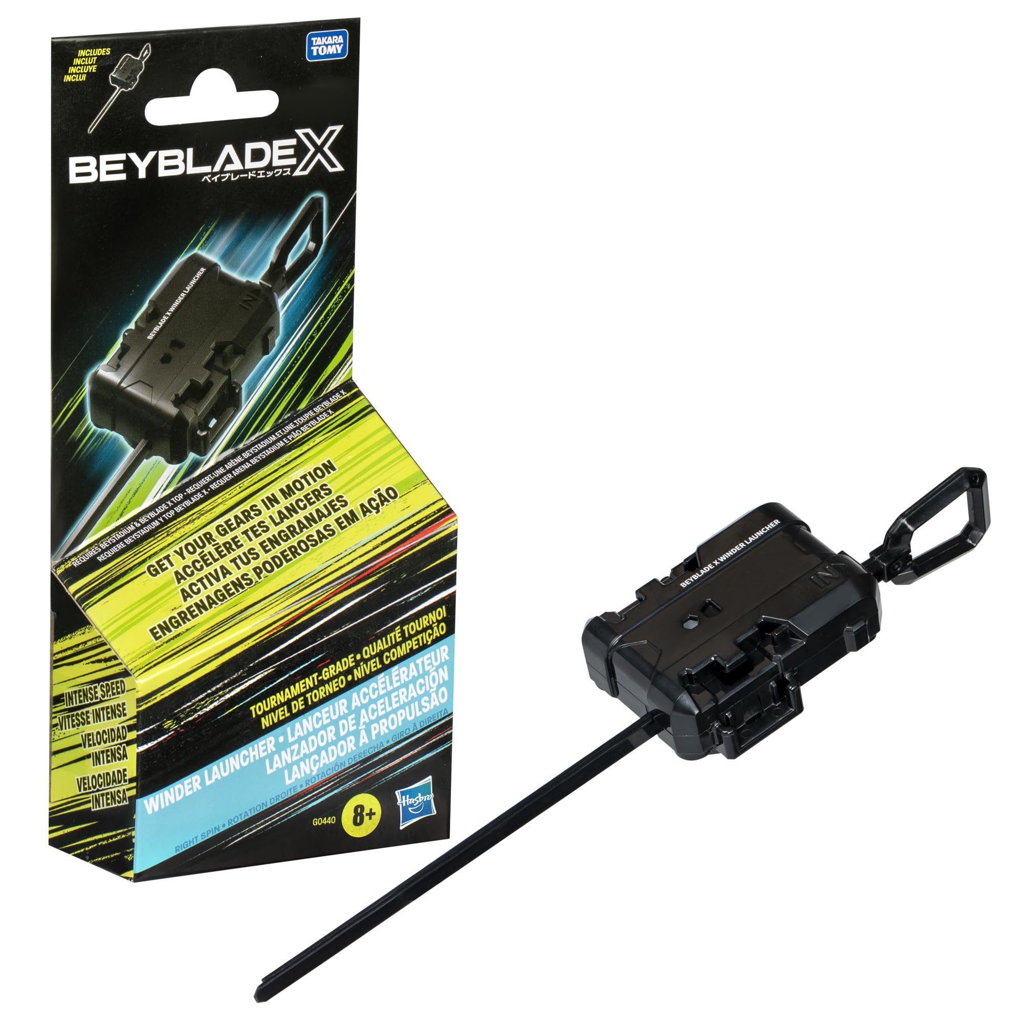 Beyblade X Winder Launcher with ergonomic hand grip for confident launches.