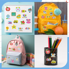 BeYumi 100 Days Smarter stickers decorate a classroom