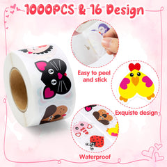 BeYumi animal-pattern heart stickers collection 1 adds cute accents to gifts.