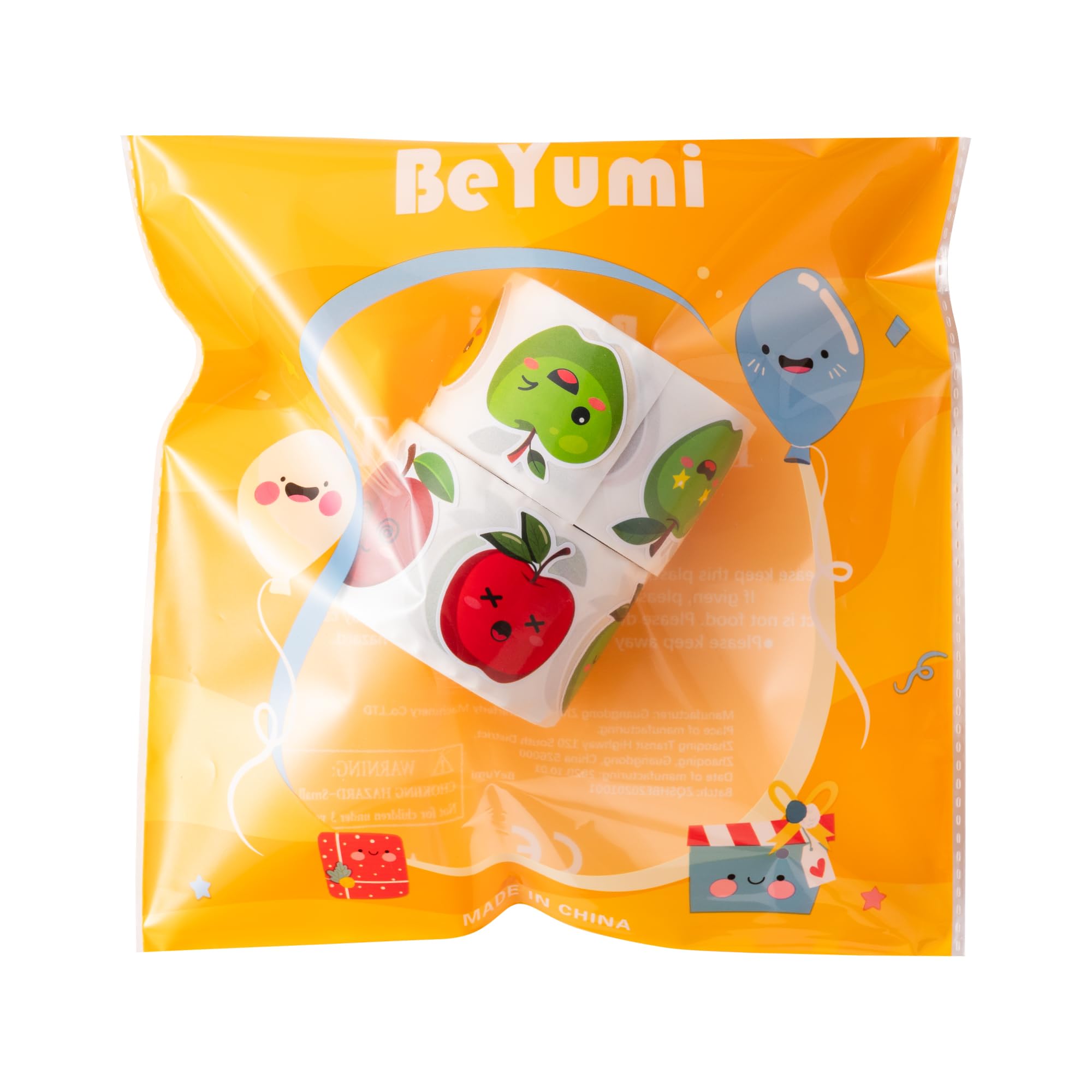 BeYumi assorted expressions apple stickers ideal for rewards and decor