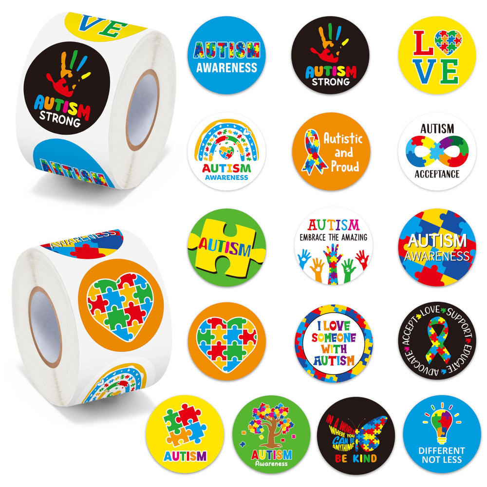 BeYumi autism awareness roll stickers: two-roll pack for durable event decor