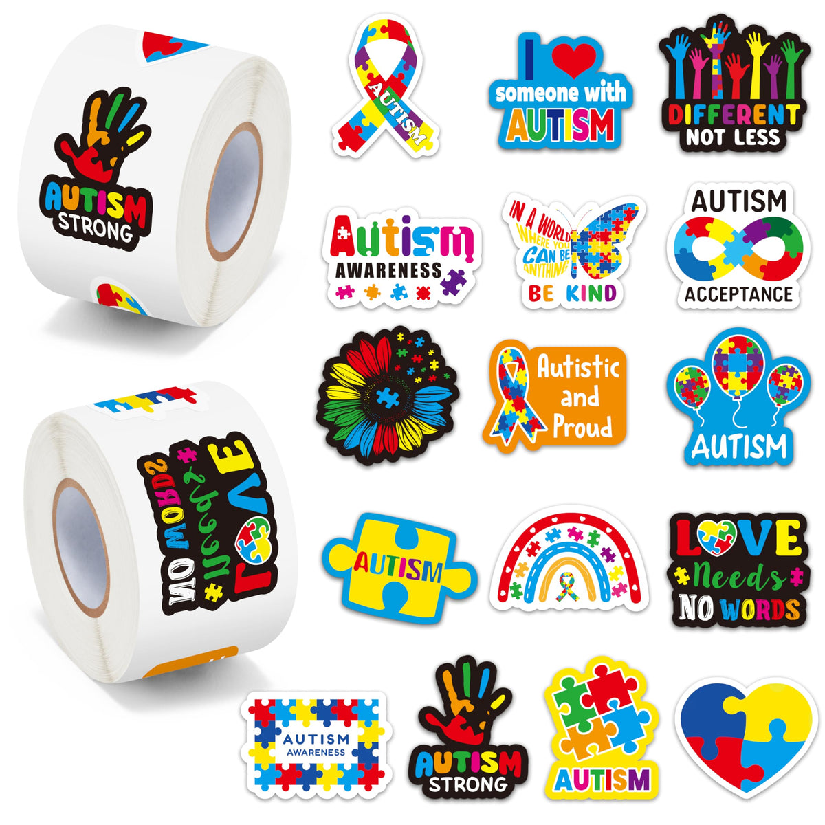 BeYumi autism awareness roll sticker on laptop surface for daily advocacy.