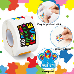 BeYumi autism awareness roll sticker on notebook for easy removal.