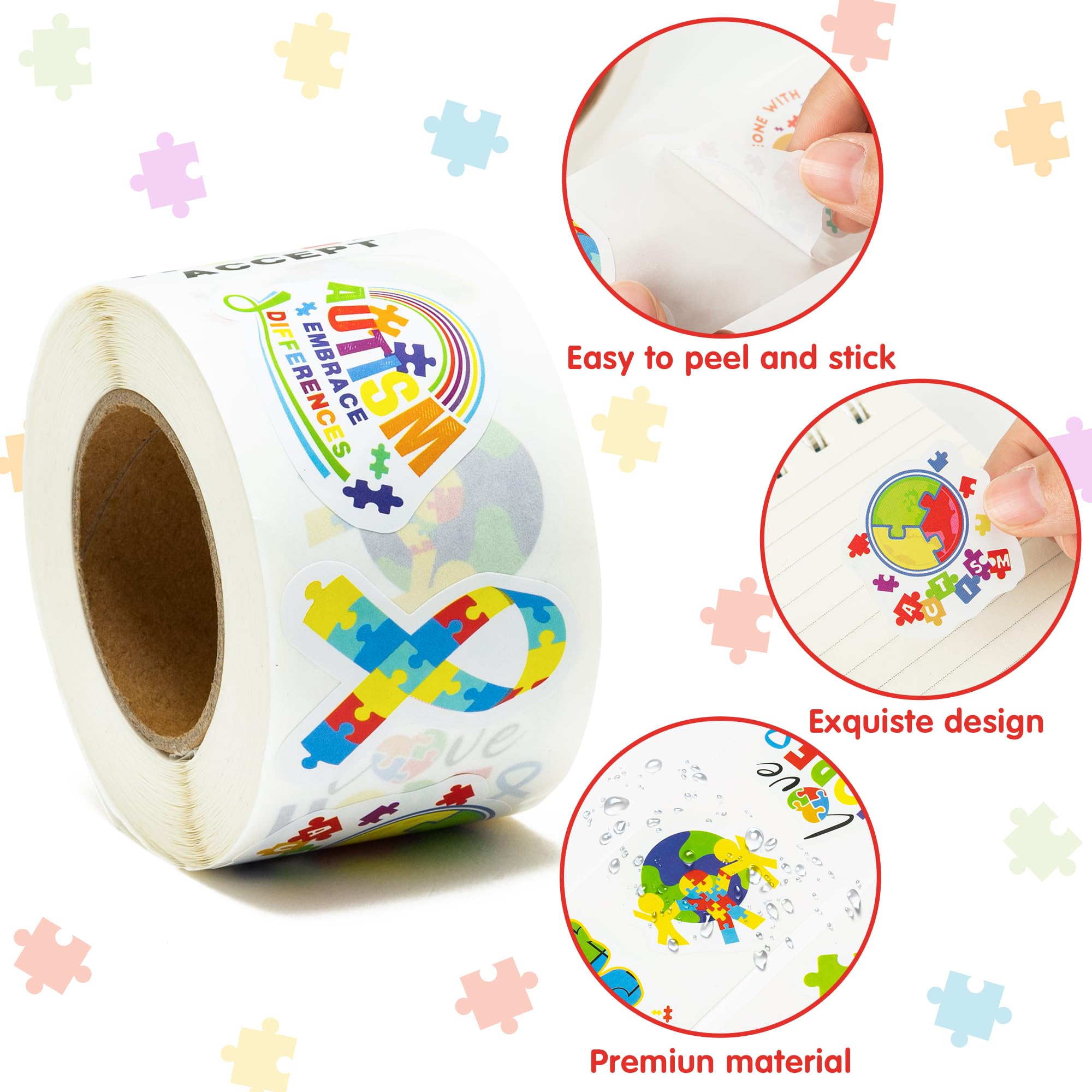 BeYumi autism roll stickers uplifting messages promote awareness on everyday items