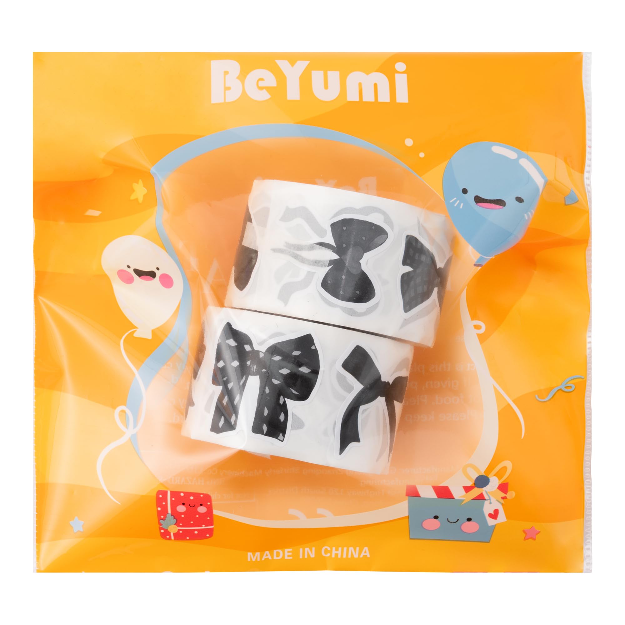 BeYumi coquette bow decals decorate gifts with luxe monochrome flair.
