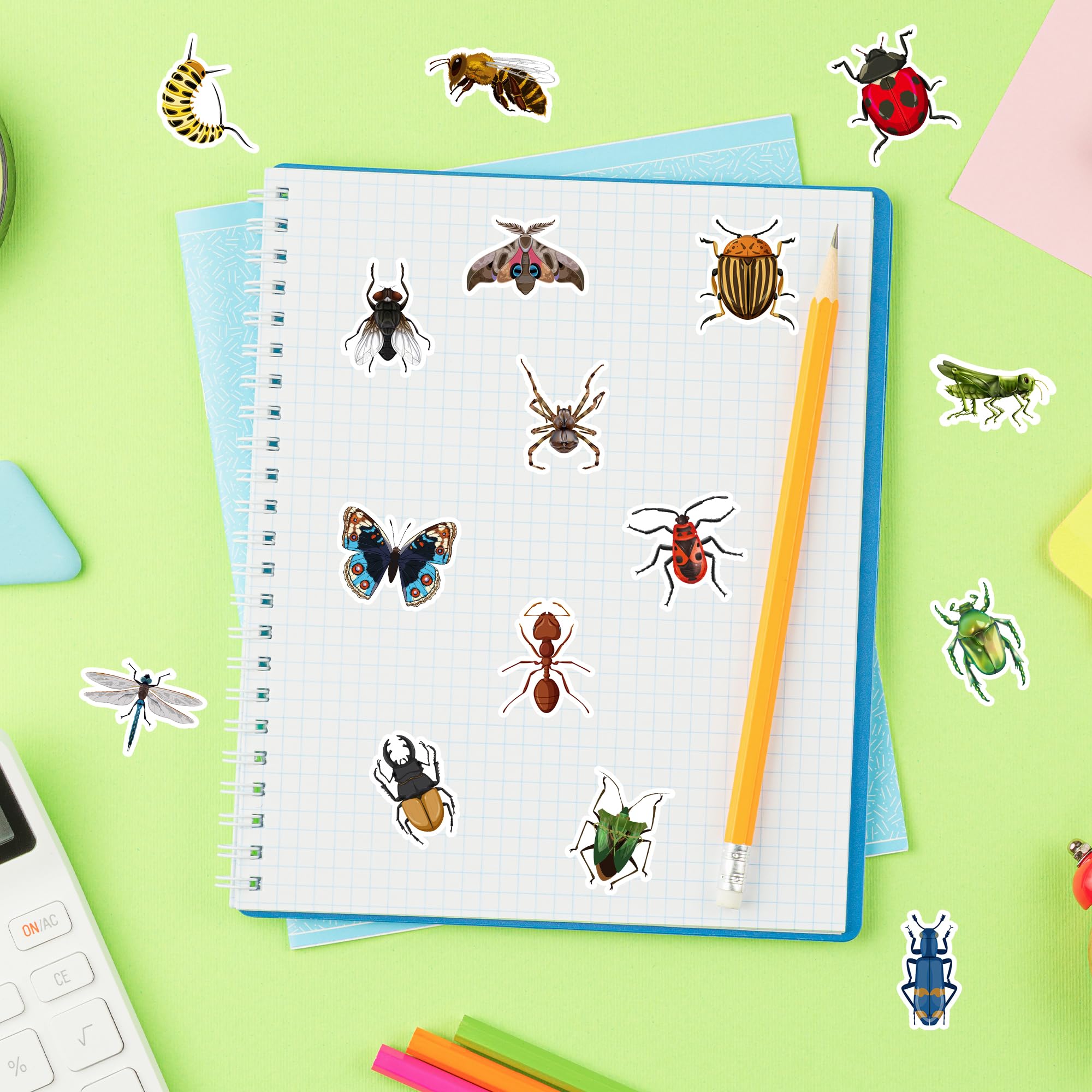 BeYumi insect stickers for bottles, calendars, and scrapbooks; versatile decor.