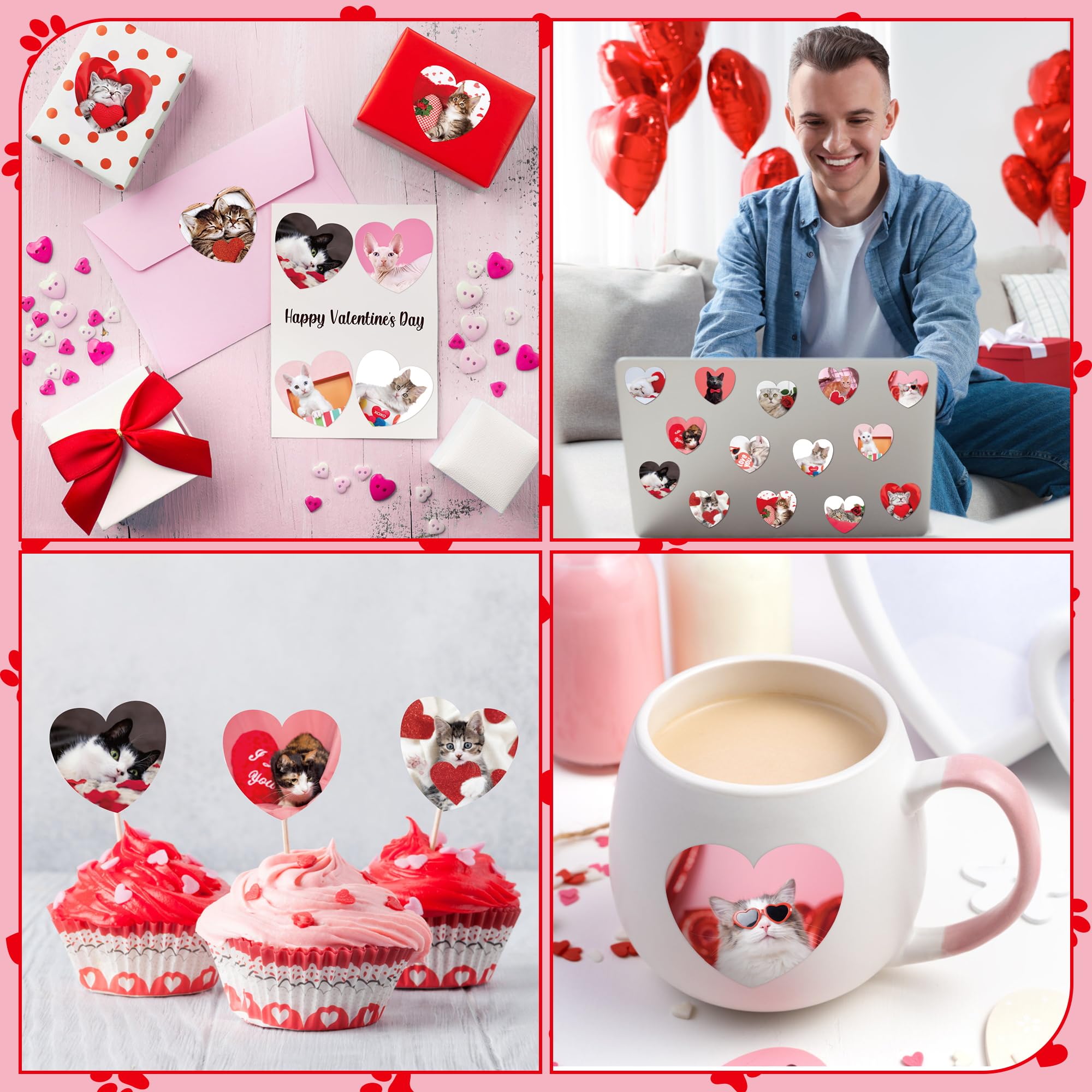 BeYumi cat stickers scrapbook decoration with heart theme