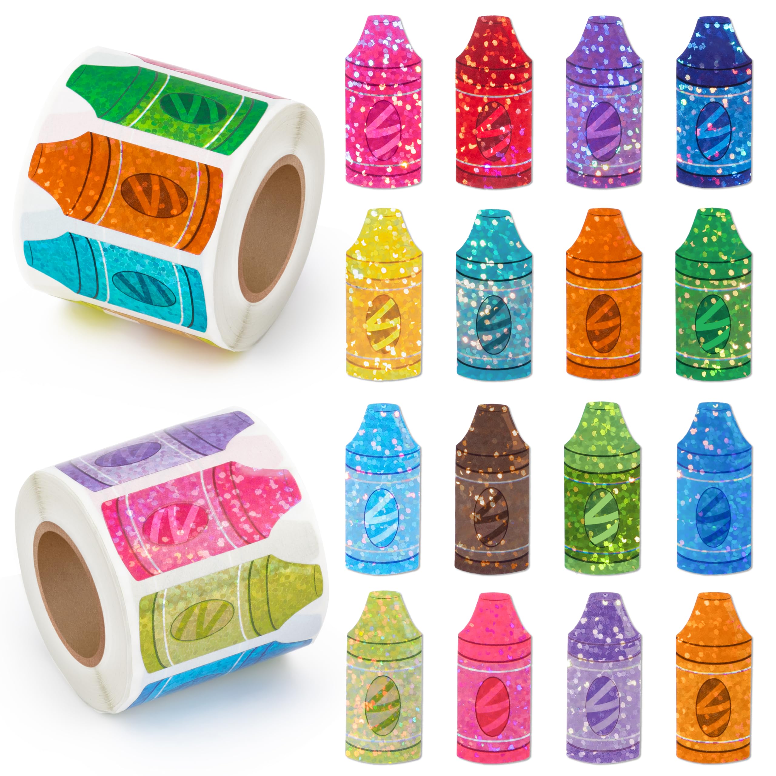 BeYumi laser crayon stickers two-roll set adds vivid holographic shine to school crafts