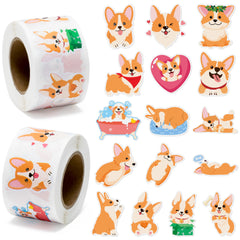 BeYumi Corgi roll stickers two-roll set for cars and laptops, high durability and fun designs