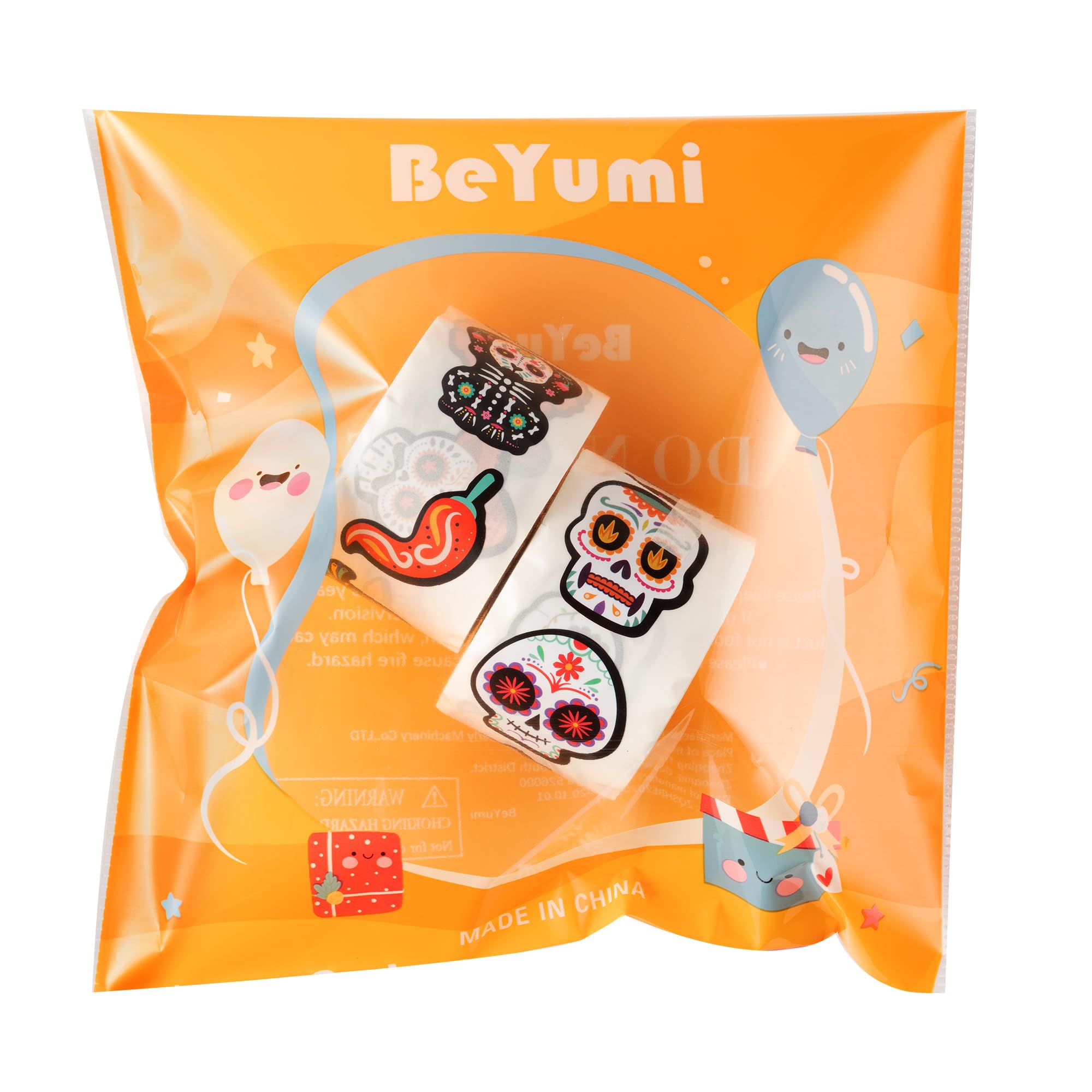 BeYumi day of the dead party decor stickers for festive celebrations