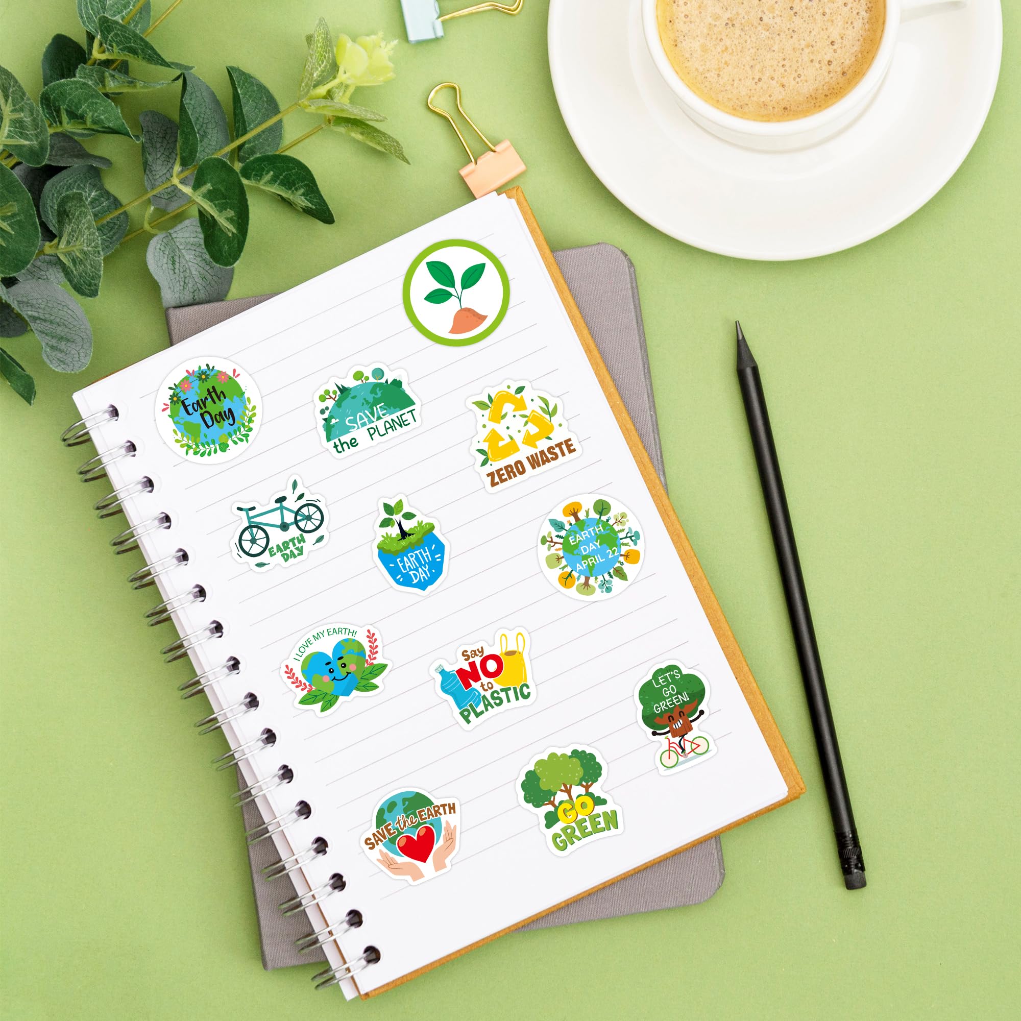 BeYumi Earth Day stickers on laptop add subtle sustainable flair