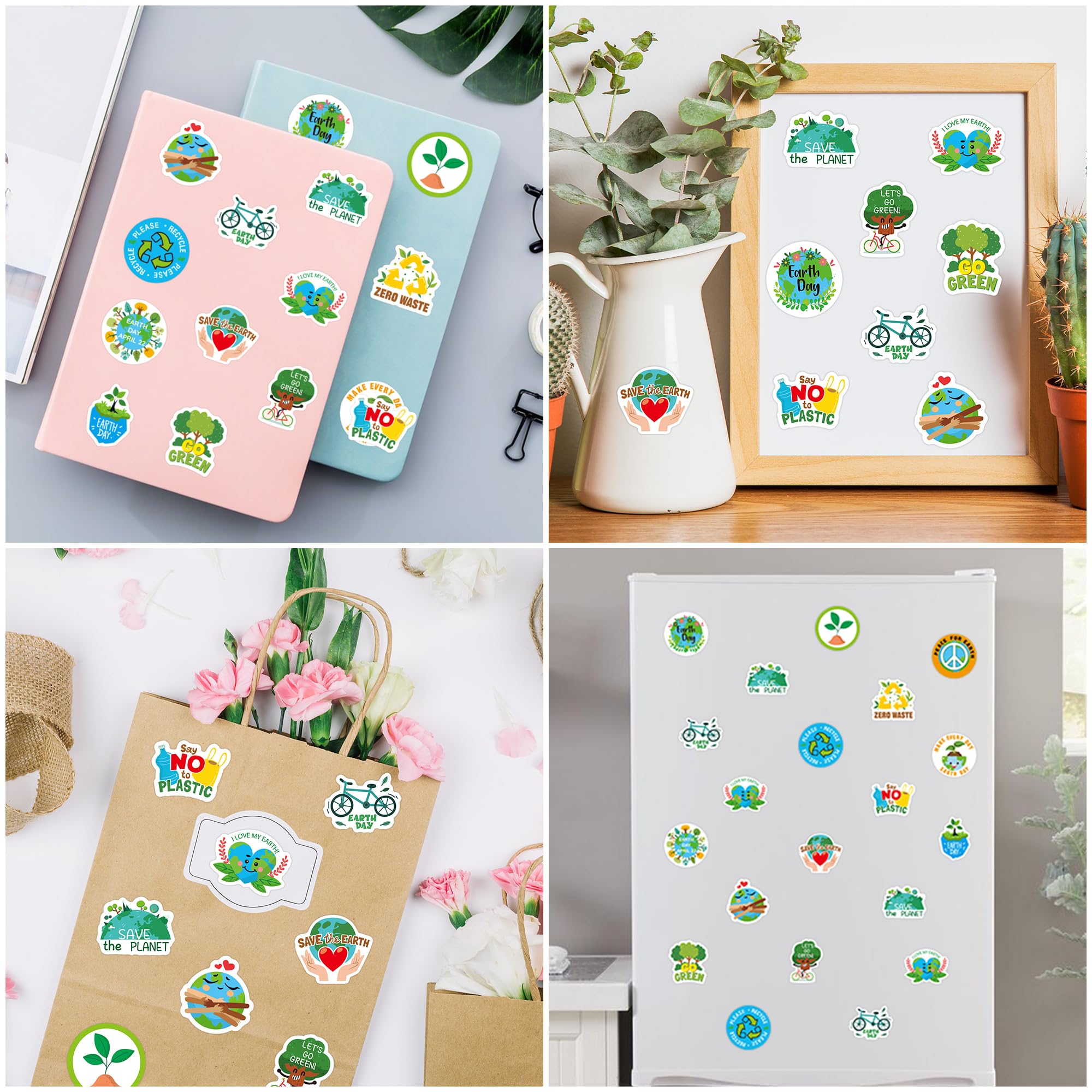 BeYumi Earth Day stickers on water bottle inspire green reuse