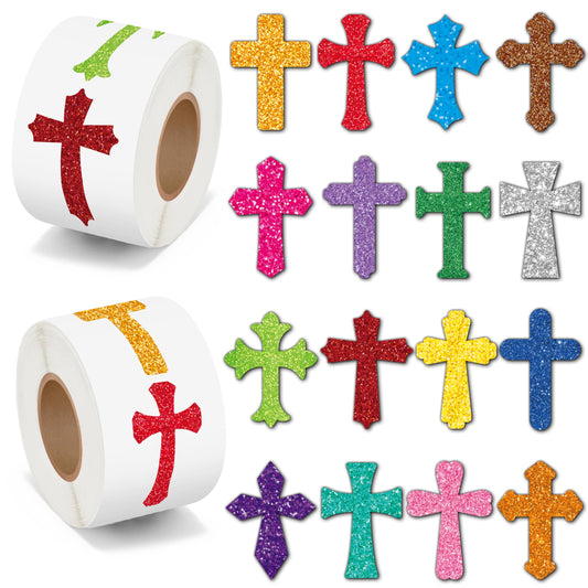 BeYumi Easter cross sticker holographic roll 1 adds festive shine to crafts