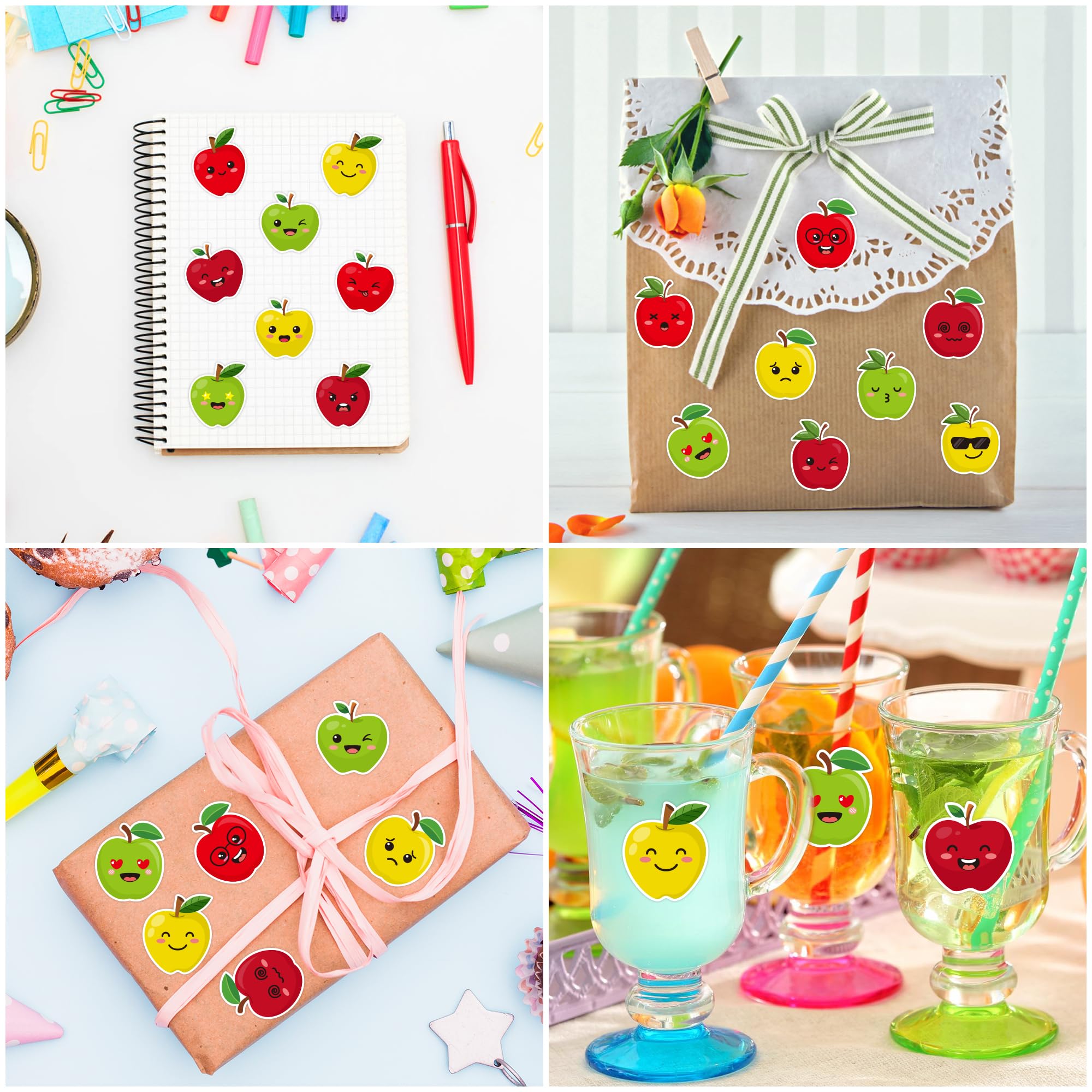 BeYumi easy-peel adhesive apple stickers stay in place during activities