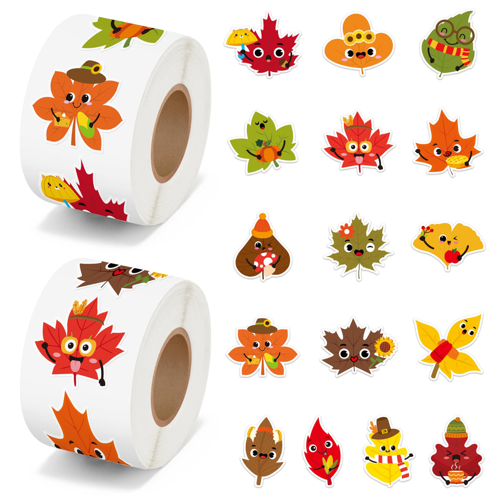 BeYumi Fall Maple Leaves Sticker Roll 1: durable vinyl decals for indoor and outdoor decor