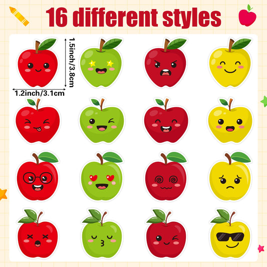BeYumi apple reward stickers close-up showing expressive designs for motivation