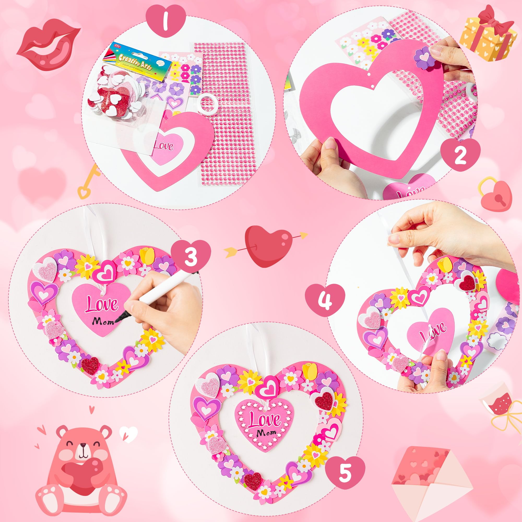 BeYumi flower stickers add colorful accents to wreath designs