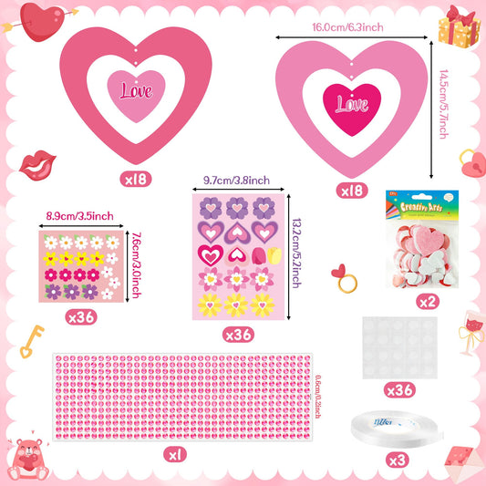 BeYumi glitter foam heart stickers sparkle on craft surface