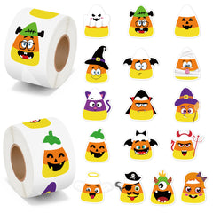 BeYumi Halloween candy corn stickers roll 1—vibrant designs for party favors and gifts.