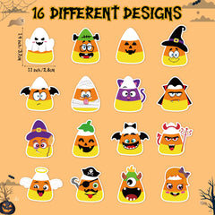 BeYumi Halloween candy corn stickers roll 2—bold color blocks for crafts and decorations.