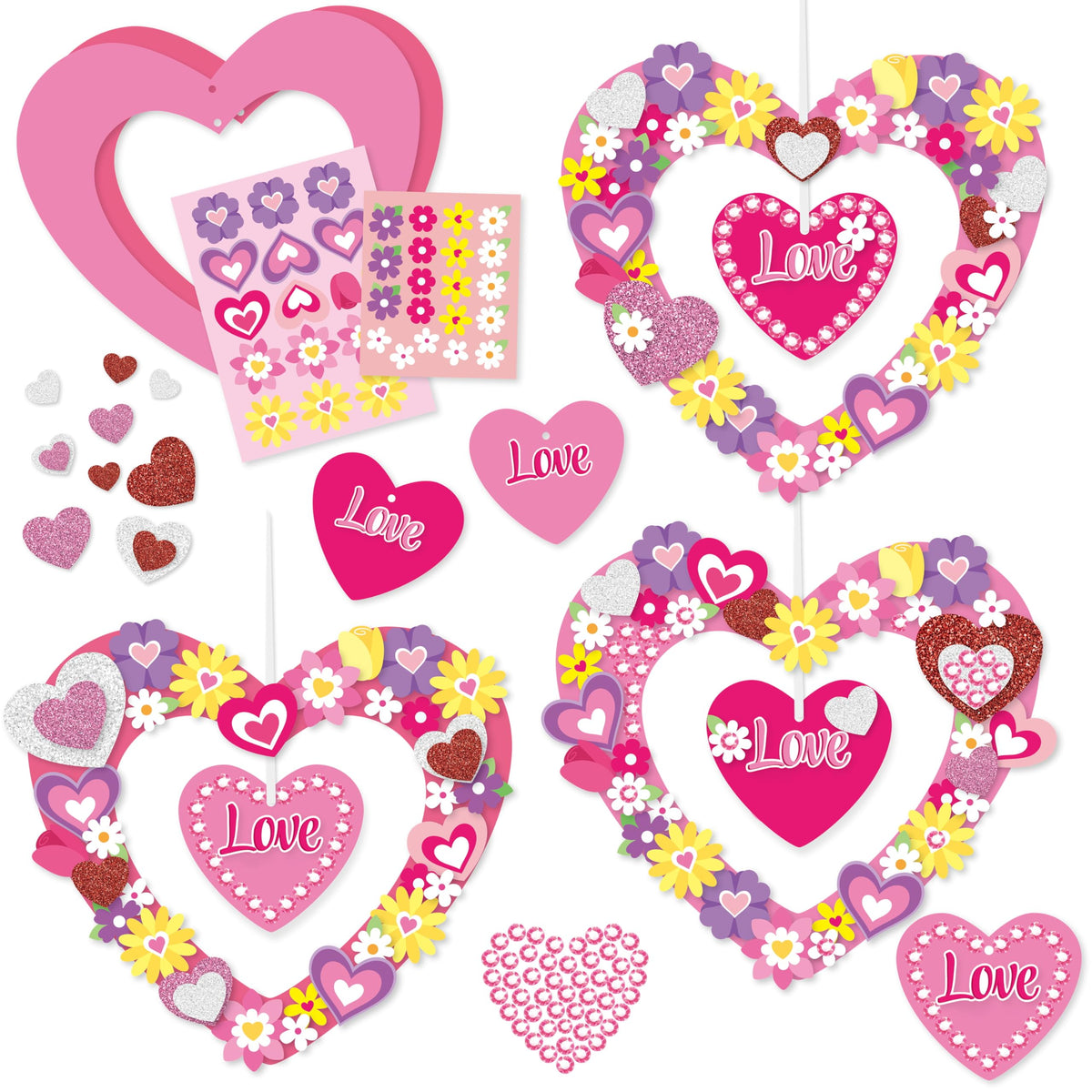BeYumi Heart Wreath Kit assembly showing a neat, hands-on DIY project for home decor