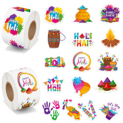 BeYumi Holi sticker roll pack — vibrant designs for festive decorating across surfaces.