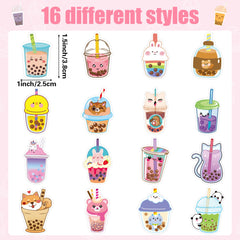 BeYumi kawaii boba stickers with variety designs for scrapbooks and luggage.