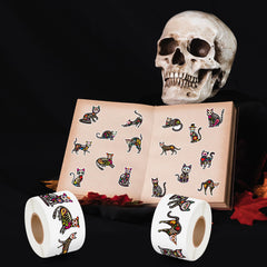 BeYumi Skeleton Cat Roll Stickers enhance classrooms and parties with playful decoration.