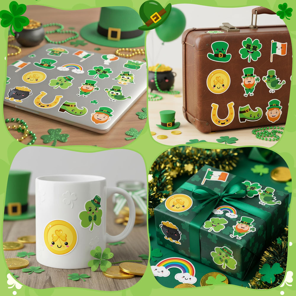 BeYumi laptop shamrock sticker highlighting Irish-green accents for study use