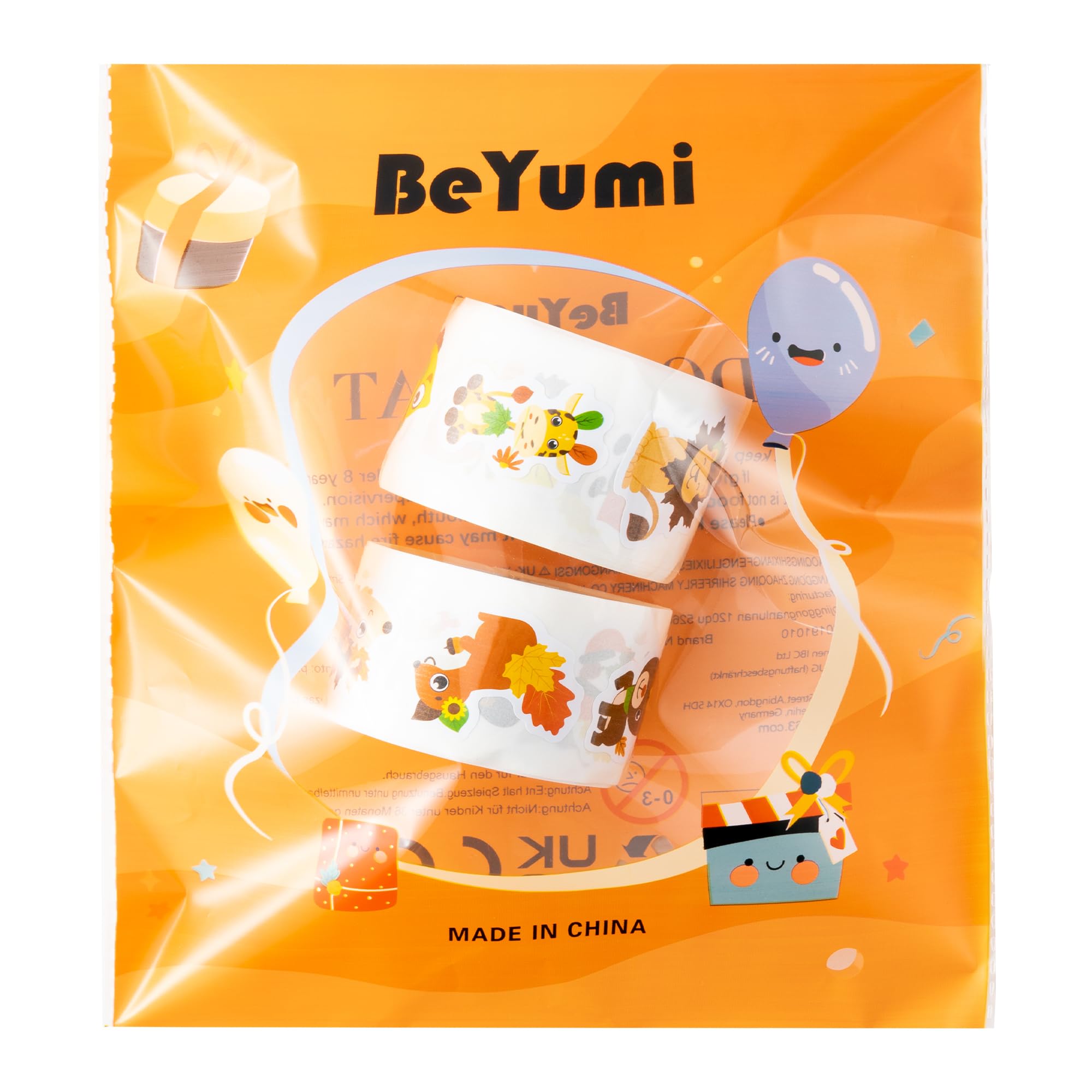 BeYumi Maple Leaves Animals Stickers classroom supplies – fun educational tool for seasonal lessons