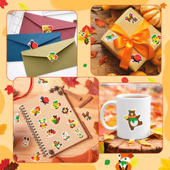 BeYumi Maple Leaves Animals Stickers party favors – ideal for autumn events and Thanksgiving gatherings