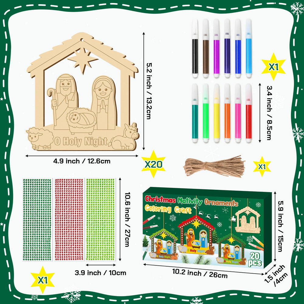 BeYumi nativity houses set helps illustrate the Christmas story with wooden details.